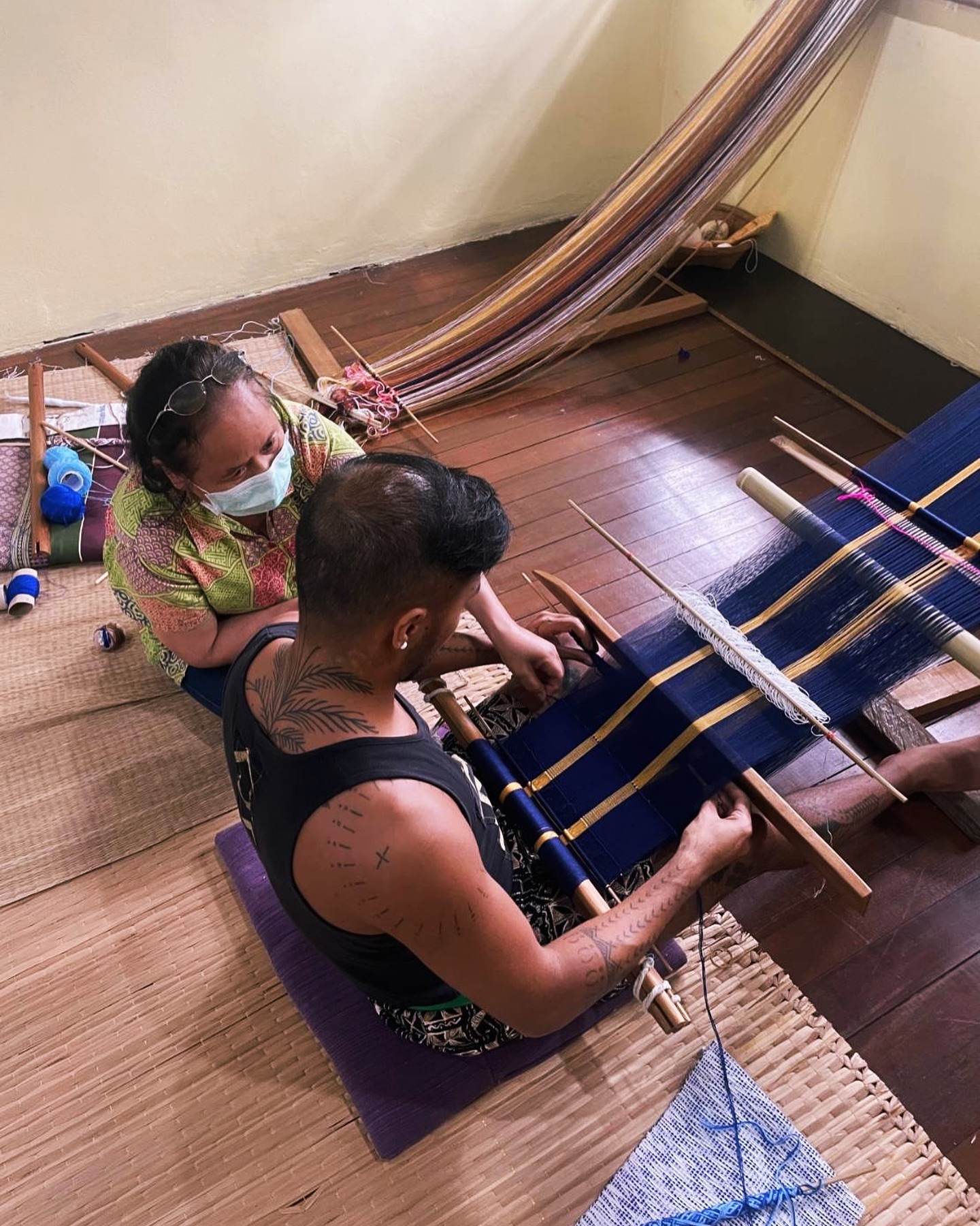 Two lovely friends took full day weaving classes in Chiang Mai